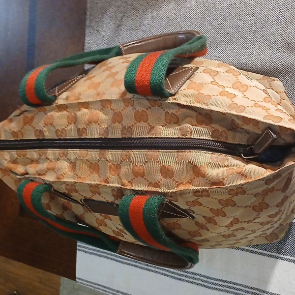 Authentic Gucci Web Sherry Line Tote Bag GG  Anvas Leather - Picture 12 of 16